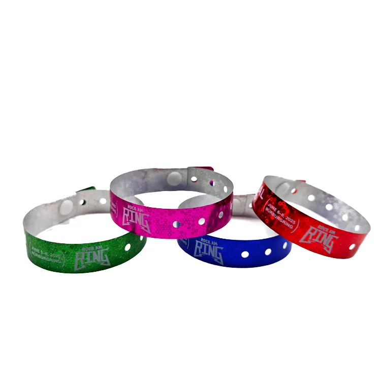 Customized Holographic Reflective ID Wristband Plastic Promotional Wristbands for Events