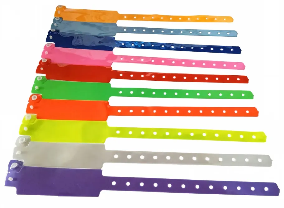 Floresan PVC Tek Kullanımlık Bileklikler | Özel Logo ve Desen Baskısı, Su Geçirmez Giyilebilir Etkinlik Tanımlama Bileklikleri