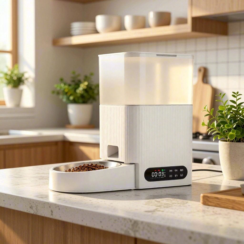 Smart Pet Feeder Enhances Pet Care in Modern Kitchen