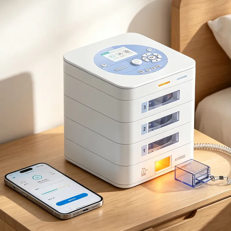3-Tray Morning Noon Night Automatic Pill Dispenser with App