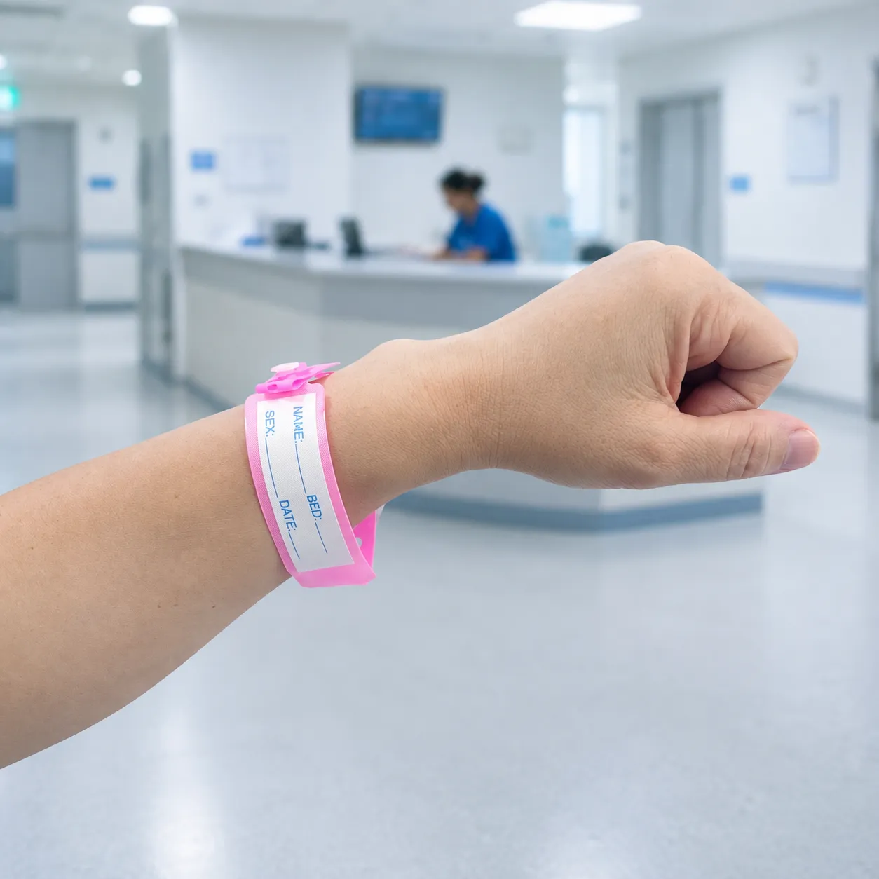 Einweg-Druck-Patienten-ID-Medizinarmband - Anpassbares Krankenhauspatientenarmband mit optionaler RFID