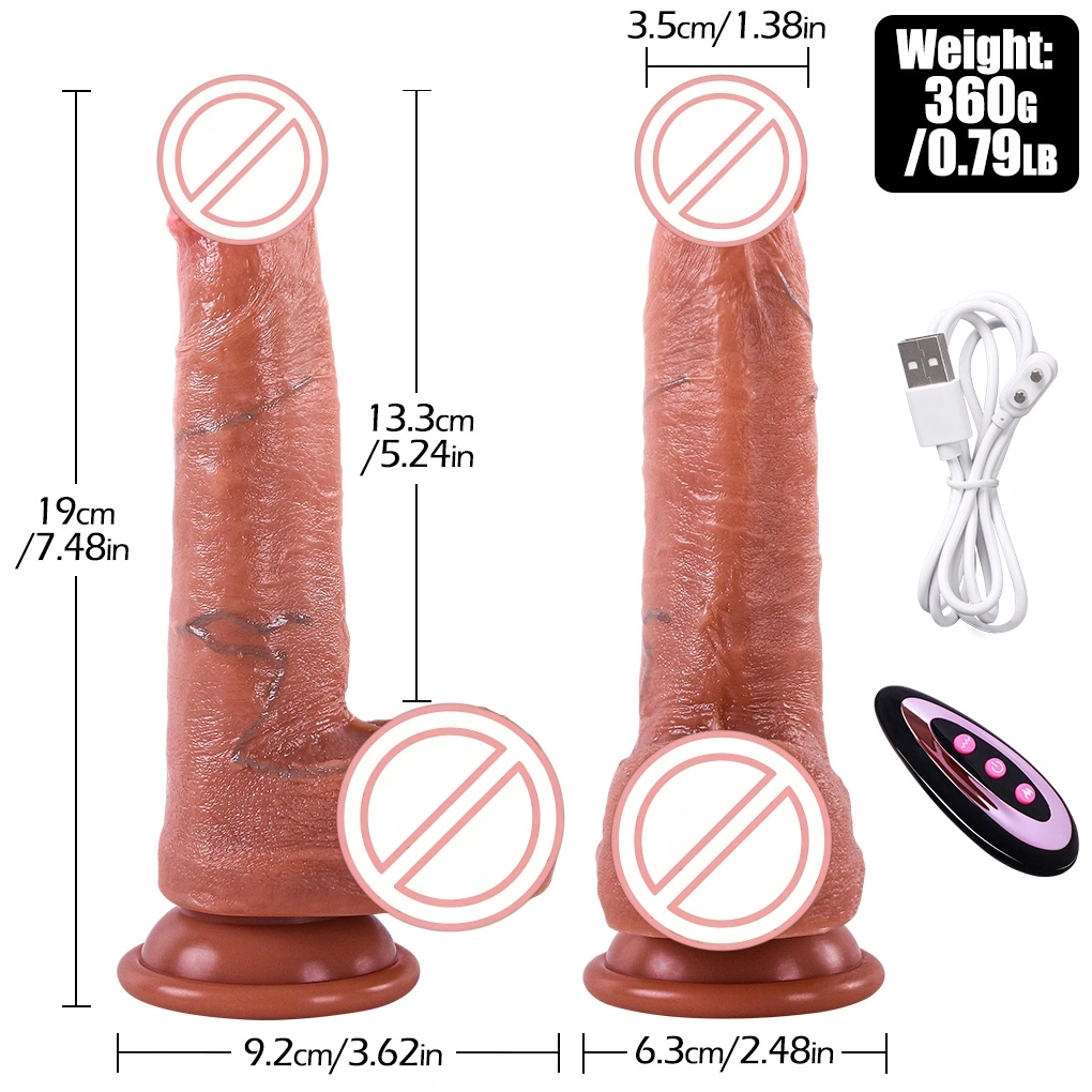 Elevtric Realistic Silicone Vibrator with Remote