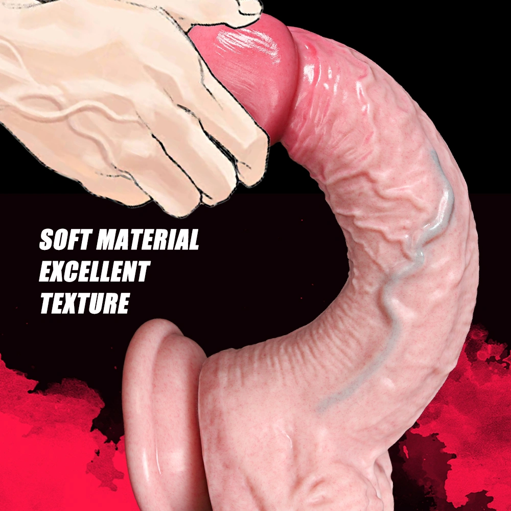 Manual Realistic Liquid Silicone Dildo with Suction Cup