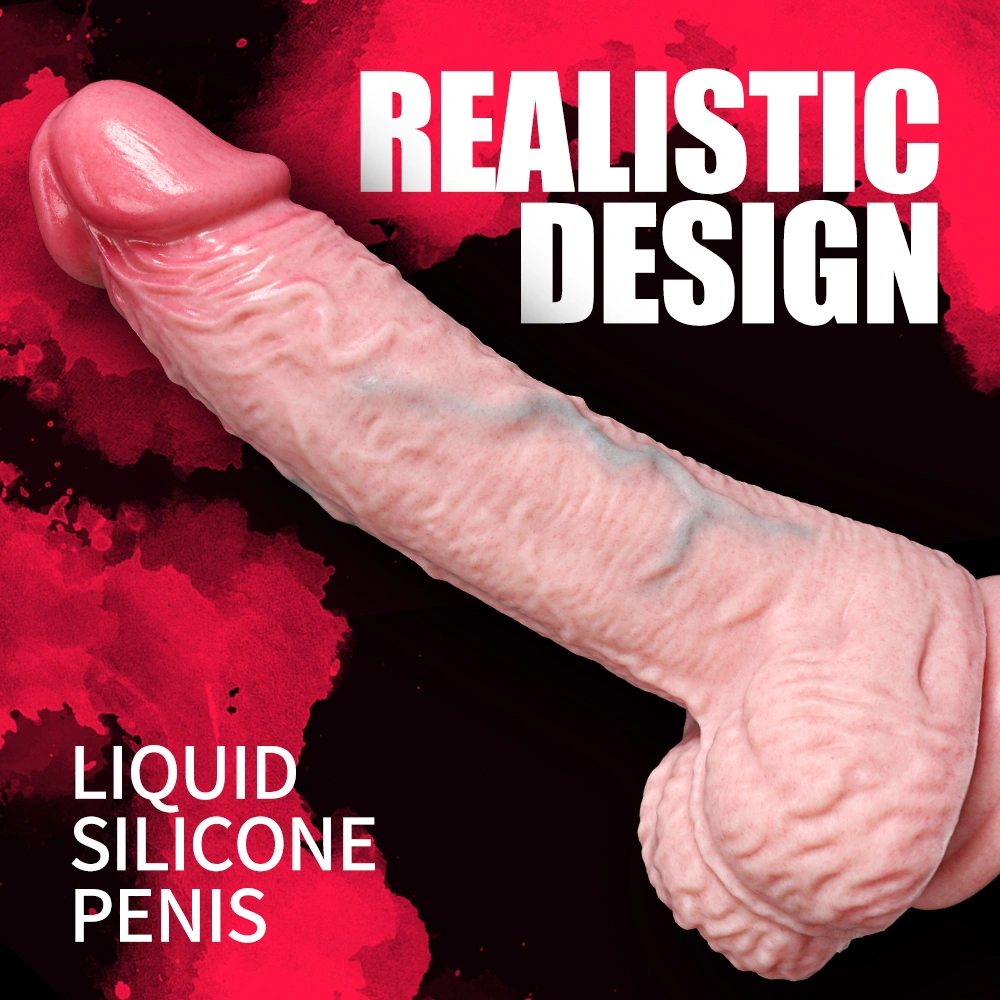Manual Realistic Liquid Silicone Dildo with Suction Cup