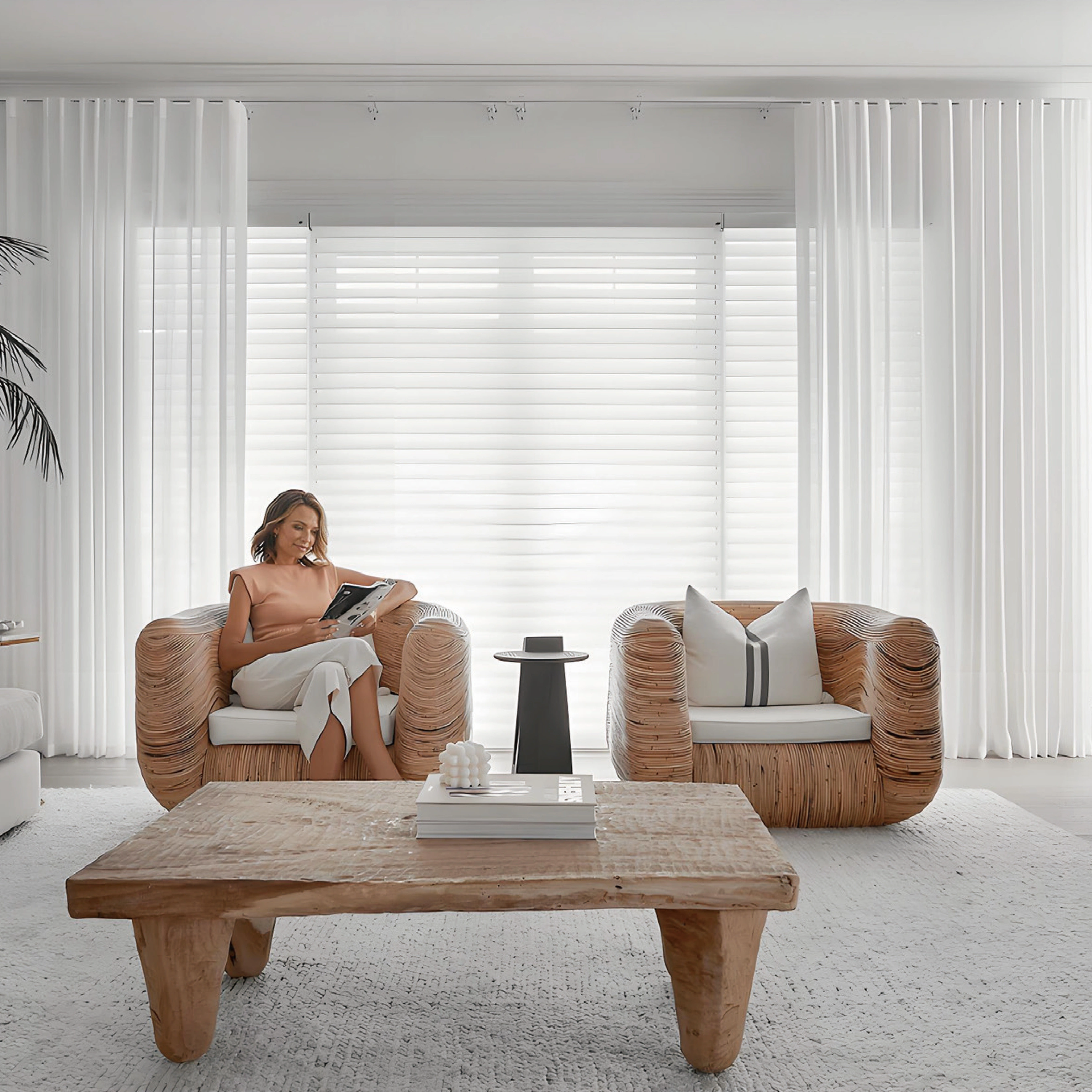 Shangri-La Blinds S-Shape Slats Light & Privacy Window Blinds