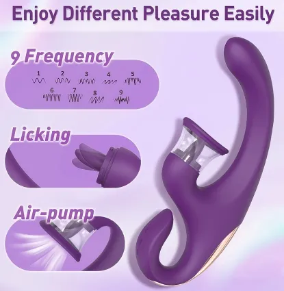 3-in-1 Tongue-Licking Suction & G-Spot Vibrator