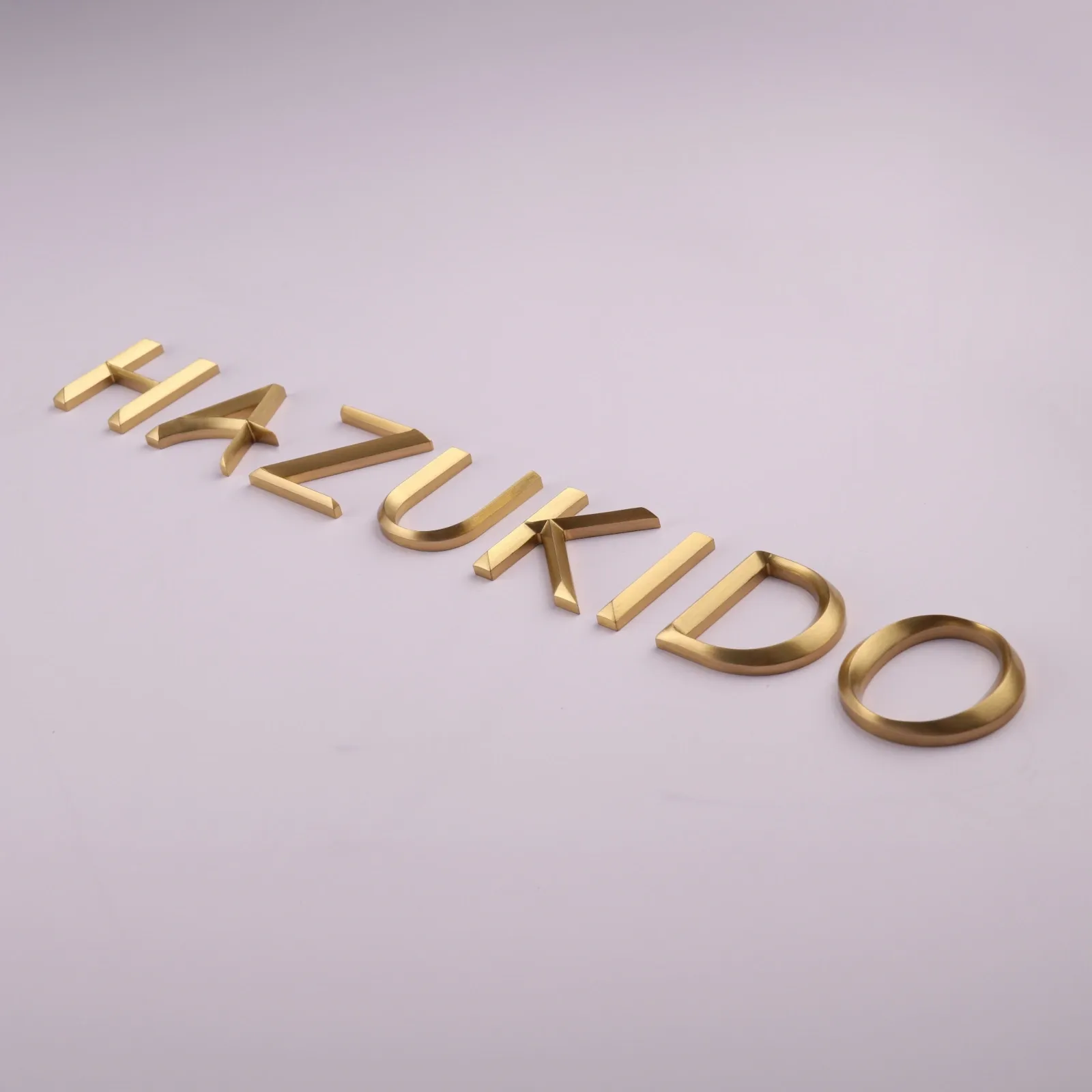 Custom Solid Brass Dimensional Letters — Brushed CNC Machined Metal Sign