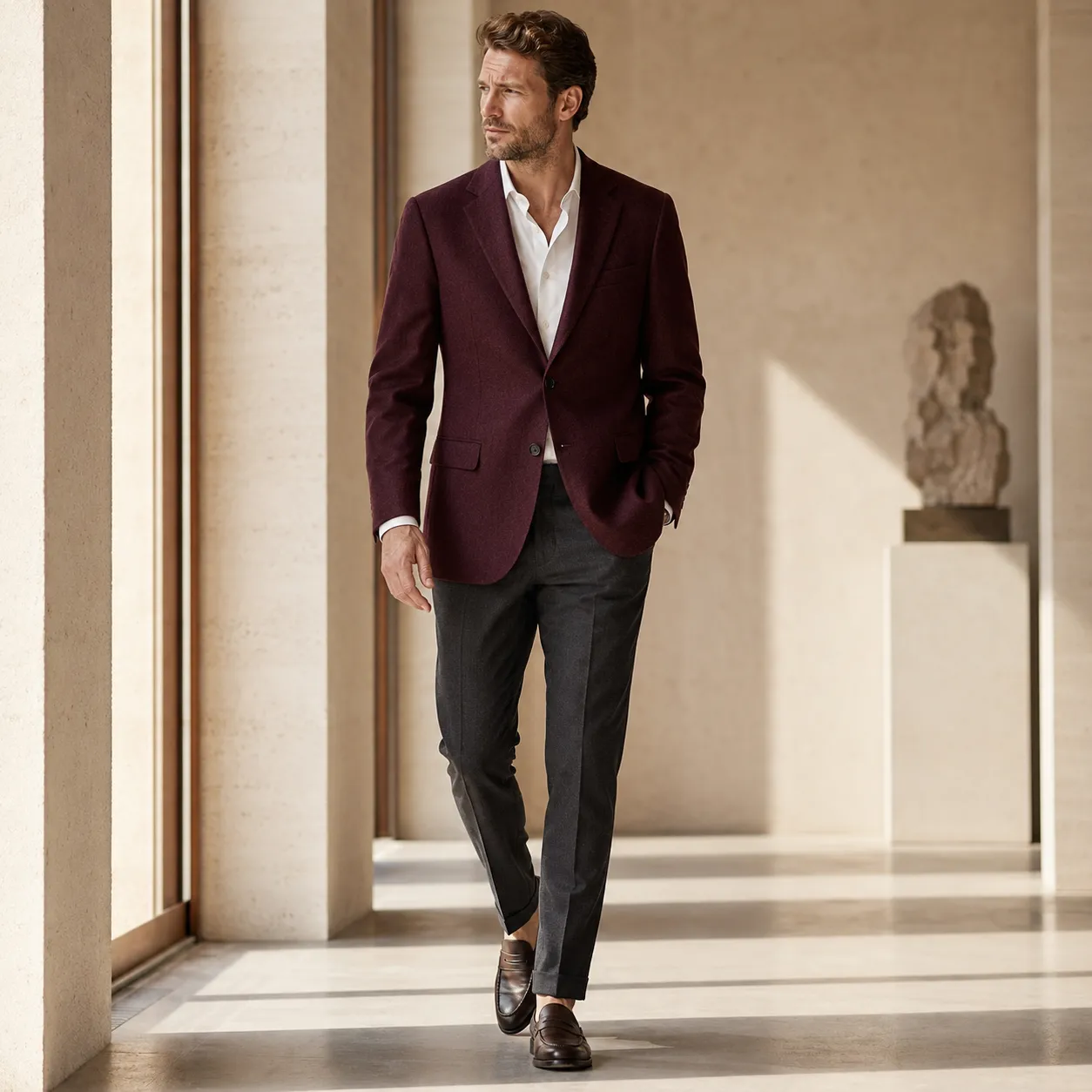 Men's Solid Wool Blazer