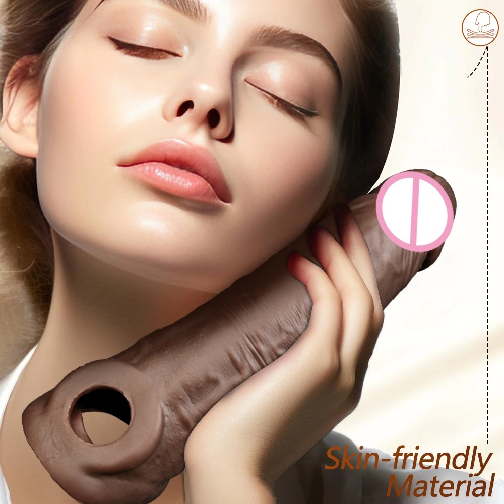 Silicone leer condoom Mannelijke penis masturbator Silicone套 dildo LM-D802