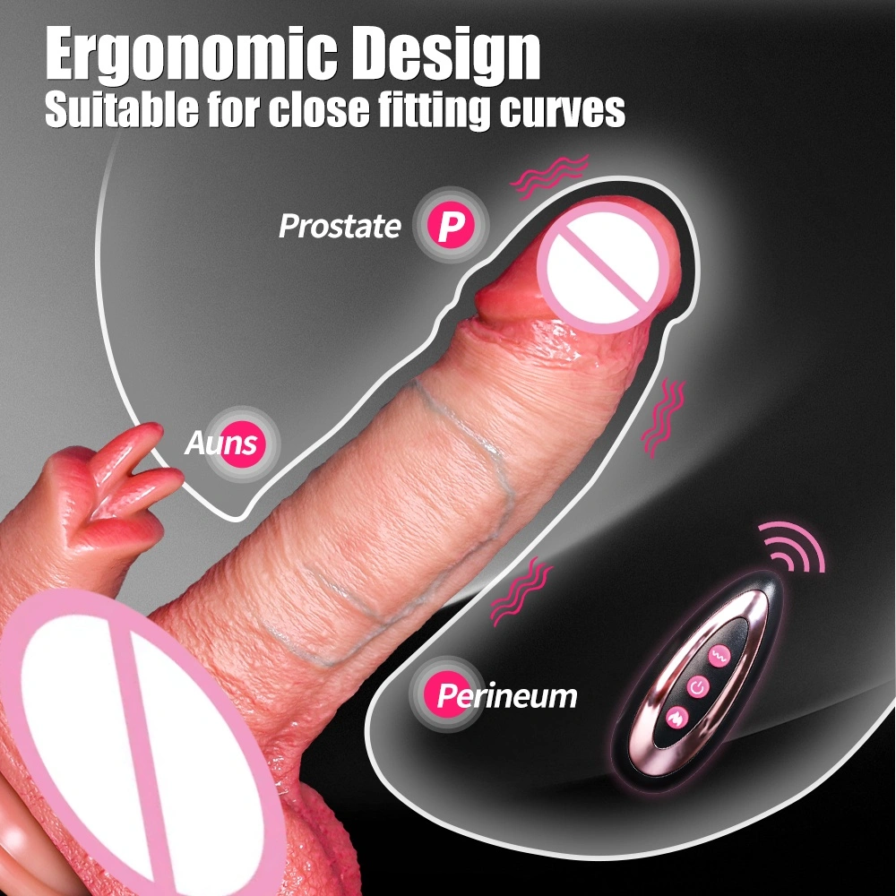 Realistische trillende dildo met telescopische trilling, schommelende verwarmingsstimulus, krachtige zuignap, grote dildo voor vrouwen LM-A315-1