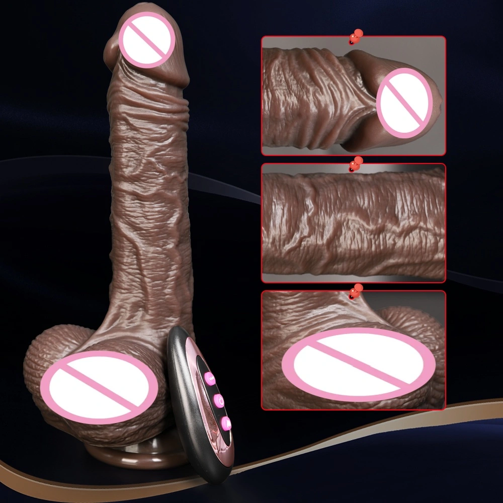 Latautettava venyttävä ja pyörivä vibratoori, nesteellinen ja todellinen värinen ruskea vibratoori etäohjaimella LM-A201-4