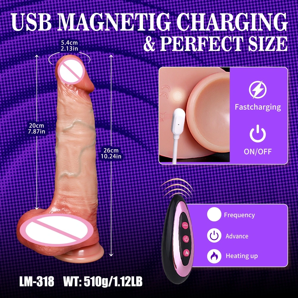 Direct draagbare vibrator met uitrekken, verwarming en afstandsbediening voor vrouwelijke anale stimulatie - LM-A318-3