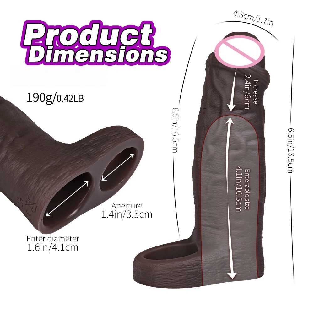 Silicone herbruikbare peniscondoom verlenger condoom sexspeelgoed mannelijke peniscondoom LM-CT616