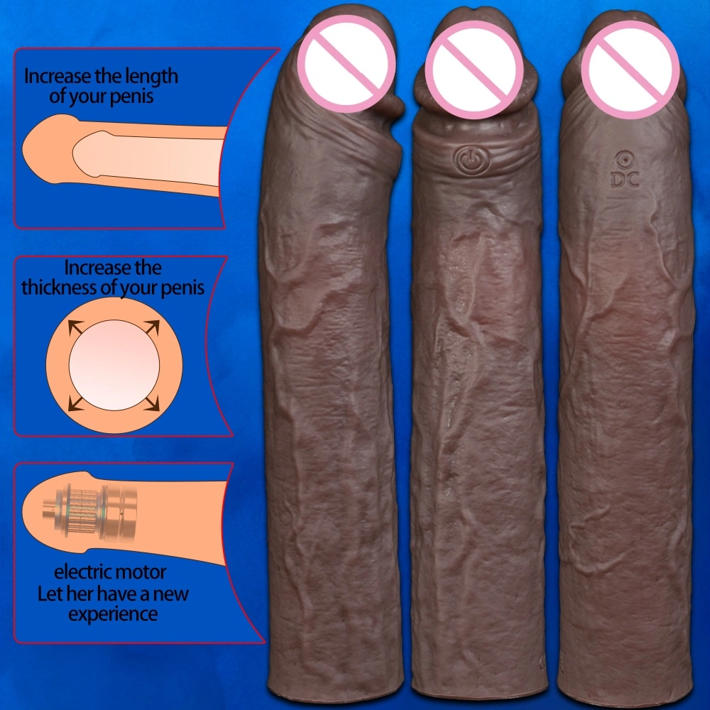 Silicone vertragende wolfs tand penis cover & realistische condoom volwassen condoom sexspeelgoed erotische producten-LM-CT613-2