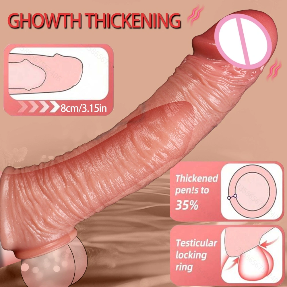 Volwassen speelgoed Vrouwenmassage verwarmende telescopische schommelende vibrerende silicaat enorme realistische vibrator dildo voor vrouwen-LM-CT614-3