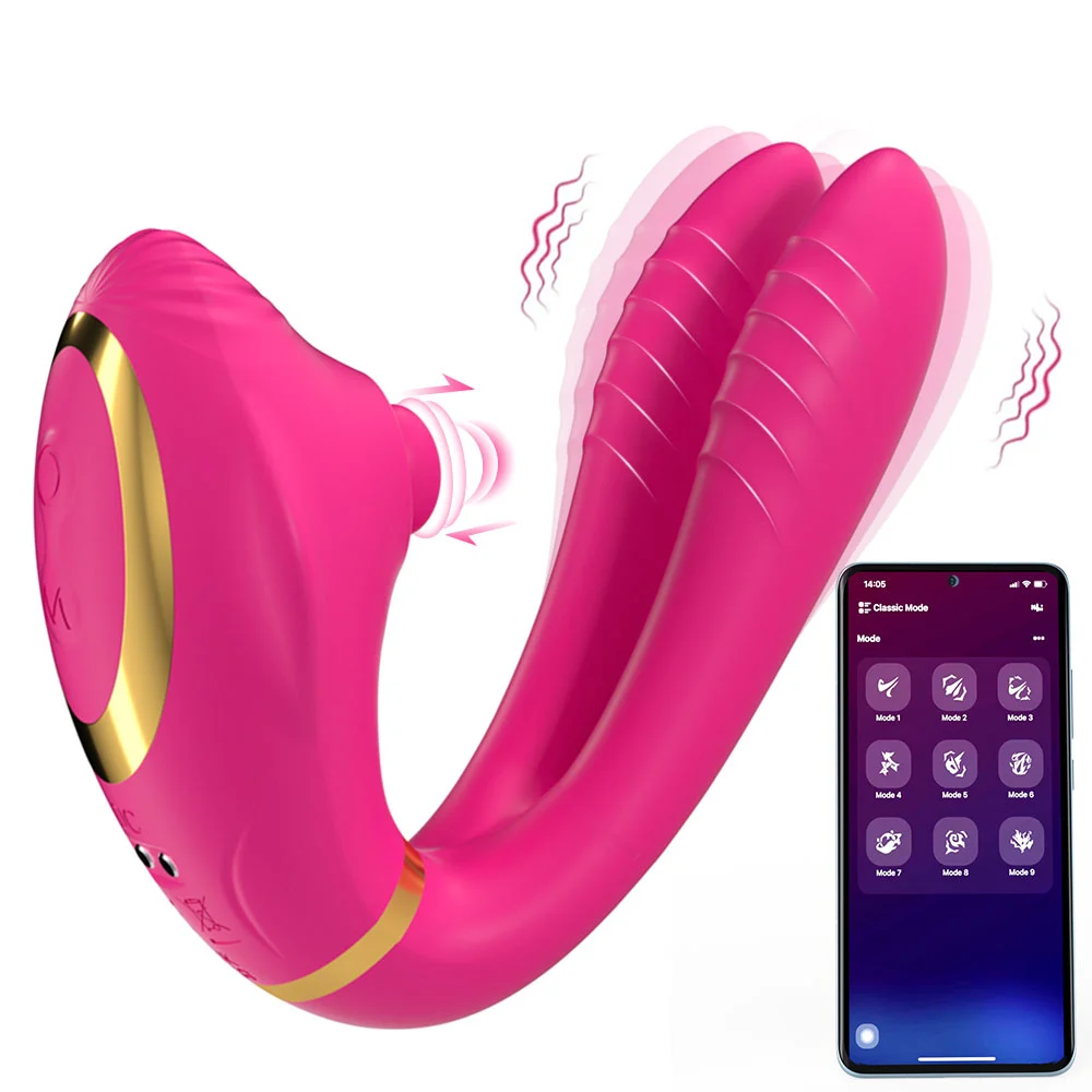 Sugelus tyyppinen kaksoisvibratorimassageerituri G-pisteen stimuloimiseen vedenpitävä aikuisten seikkailu lelu naisille 10 nopeusastetta APP:llä GM-546