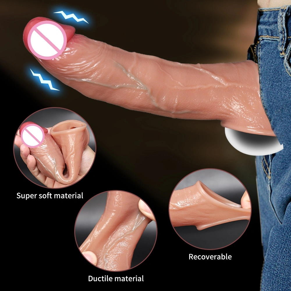 Todellinen värisevä dildoni imureppuineen ja voimakkaalla moninopeuksella varustetulla moottorilla, sopii korkeatasoiseen, kädet vapaa yksinkäyttöön - LM-C-T831