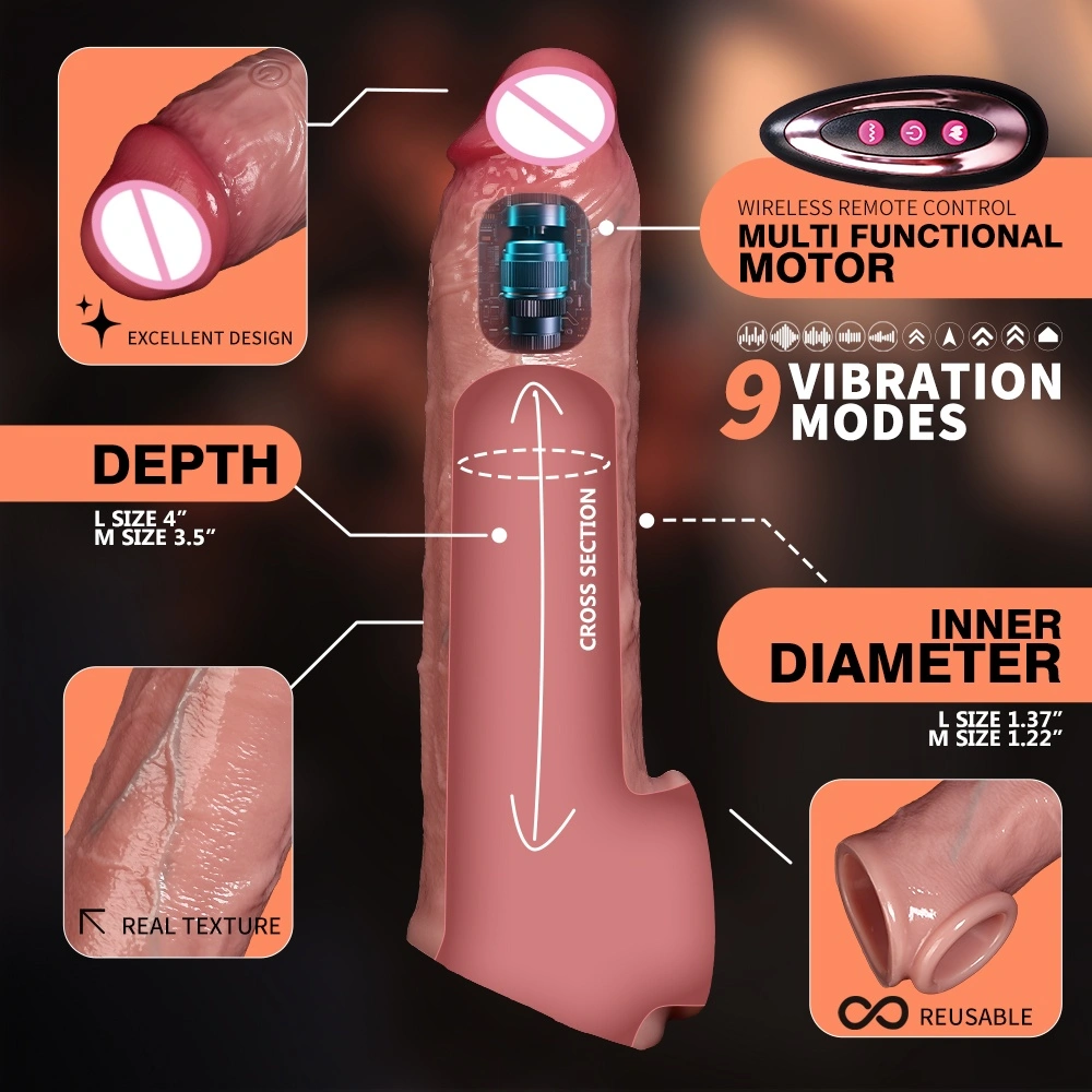 Afstandsbedienbare lange penis gigantische realistische telescopische vibrator met verwarmingsfunctie voor vrouwen - LM-CT831
