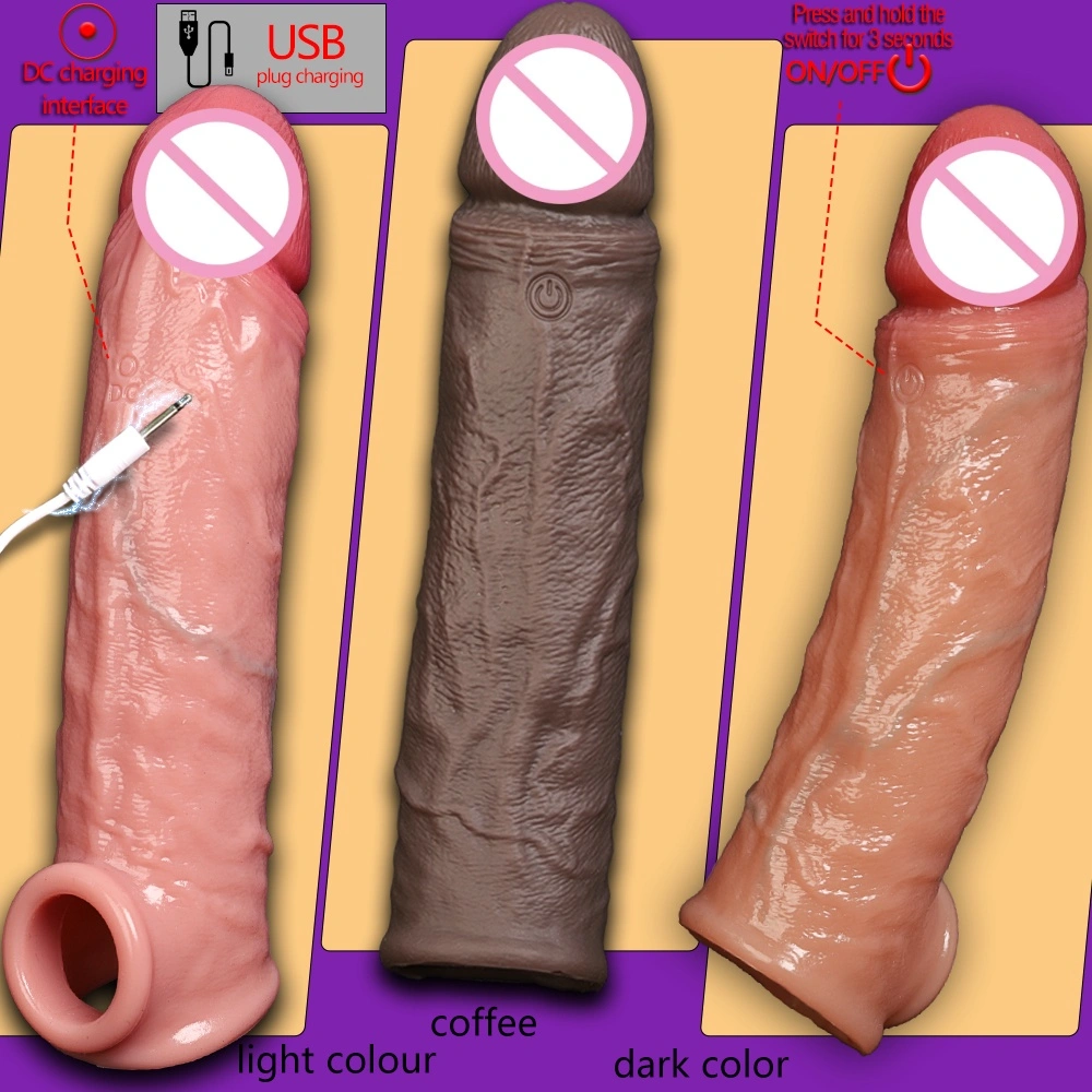Herbruikbare trillende vloeibare silicaansexluiaard voor mannen, bestverkochte condoom LM-CT607-7