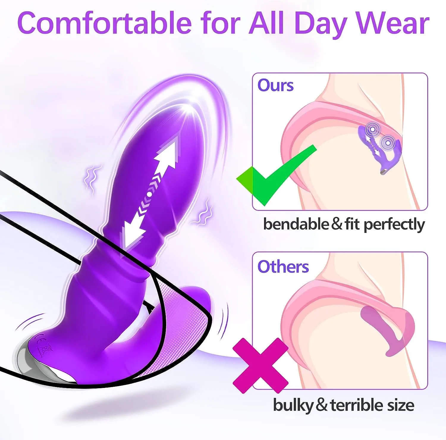 Vibrator massager G-spot stimulatie waterdichte USB-oplaadbare volwassen vrouwelijke seksueel speelgoed 9 standen handsfree vibratie GM-315-1