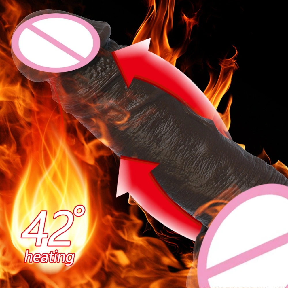 Ohjattava todellinen silikoni-dildo, venyvä ja heiluvainen pehmeä vibratorinen seksilelu, joka sisältää lämmityksen, työntö-pullon ja pyörimisominaisuudet - LM-A057-3