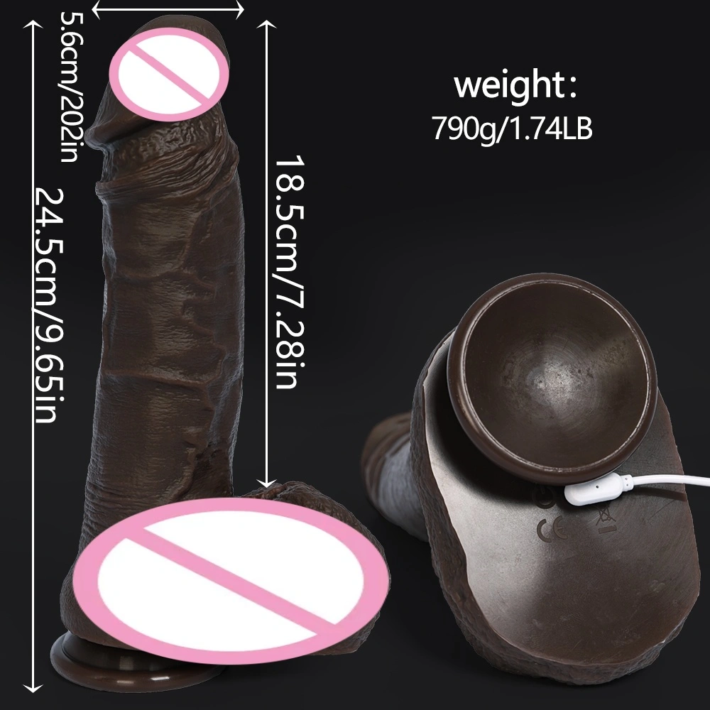 Ohjattava todellinen silikoni-dildo, venyvä ja heiluvainen pehmeä vibratorinen seksilelu, joka sisältää lämmityksen, työntö-pullon ja pyörimisominaisuudet - LM-A057-3