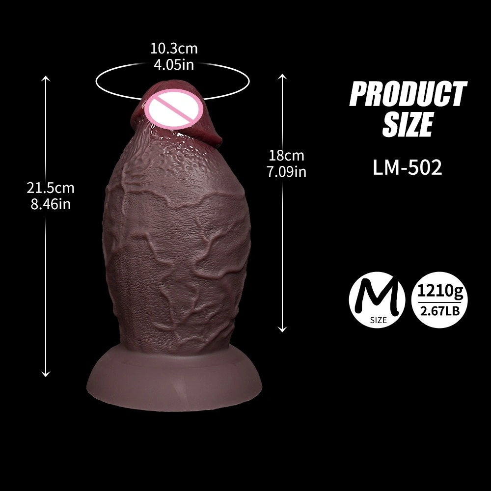 Handmatige realistische multi-grootte dildo exotische stijl zwarte penis G-spot volwassenen speelgoed-LM-B502-5-M