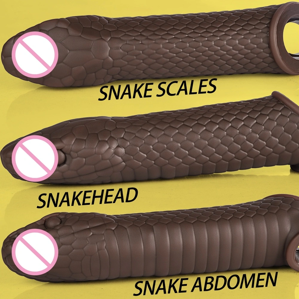 Peniscondoom realistische silica gel dildo penisextender sekstoys, met realistische veneertextuur en anatomische details. LM-D815