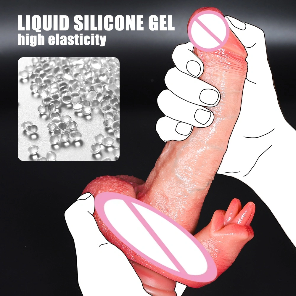 Realistische trillende dildo met telescopische trilling, schommelende verwarmingsstimulus, krachtige zuignap, grote dildo voor vrouwen LM-A315-1