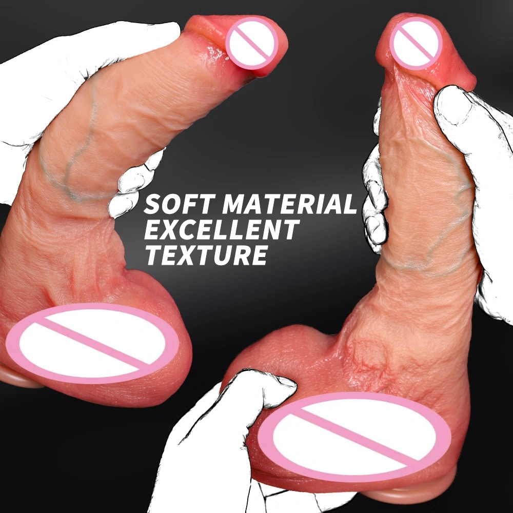 Manueel zelfbevredigingsstok met kunstmatige penis, gebogen dildo, vrouwelijk zwaar type, koppeladult speelgoed-LM-B320-1