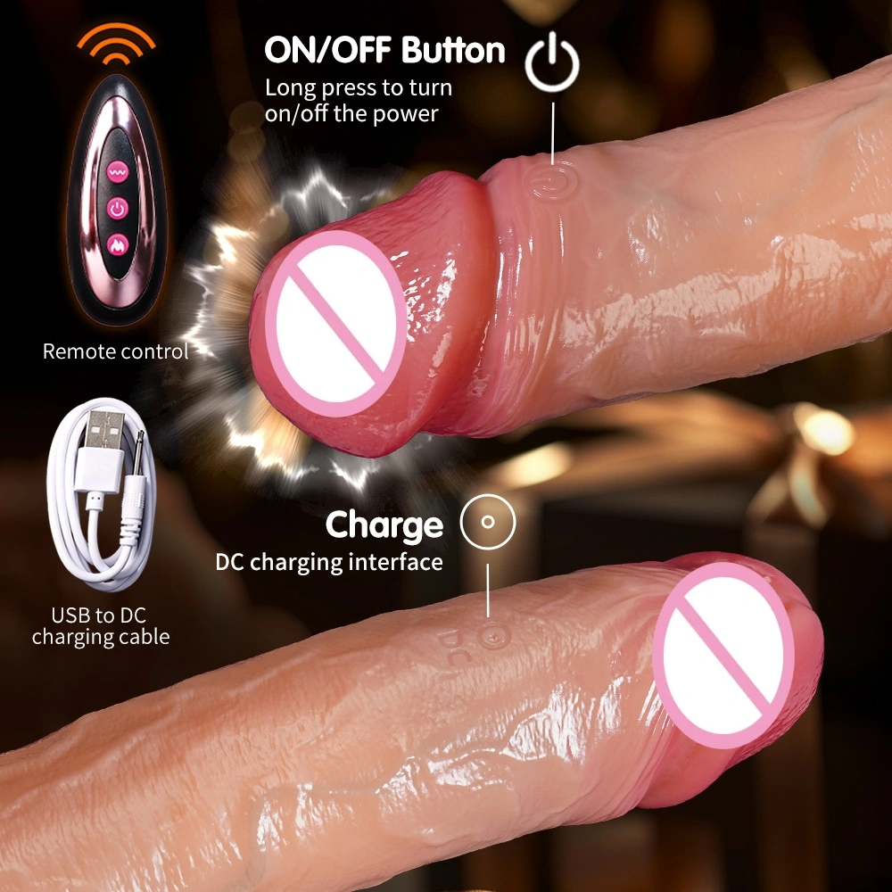 Controleerbare enorme realistische uitrekbare dildo vibrator met verwarmingsfunctie G-punt anale dildo voor vrouwen LM-C-602-4-L