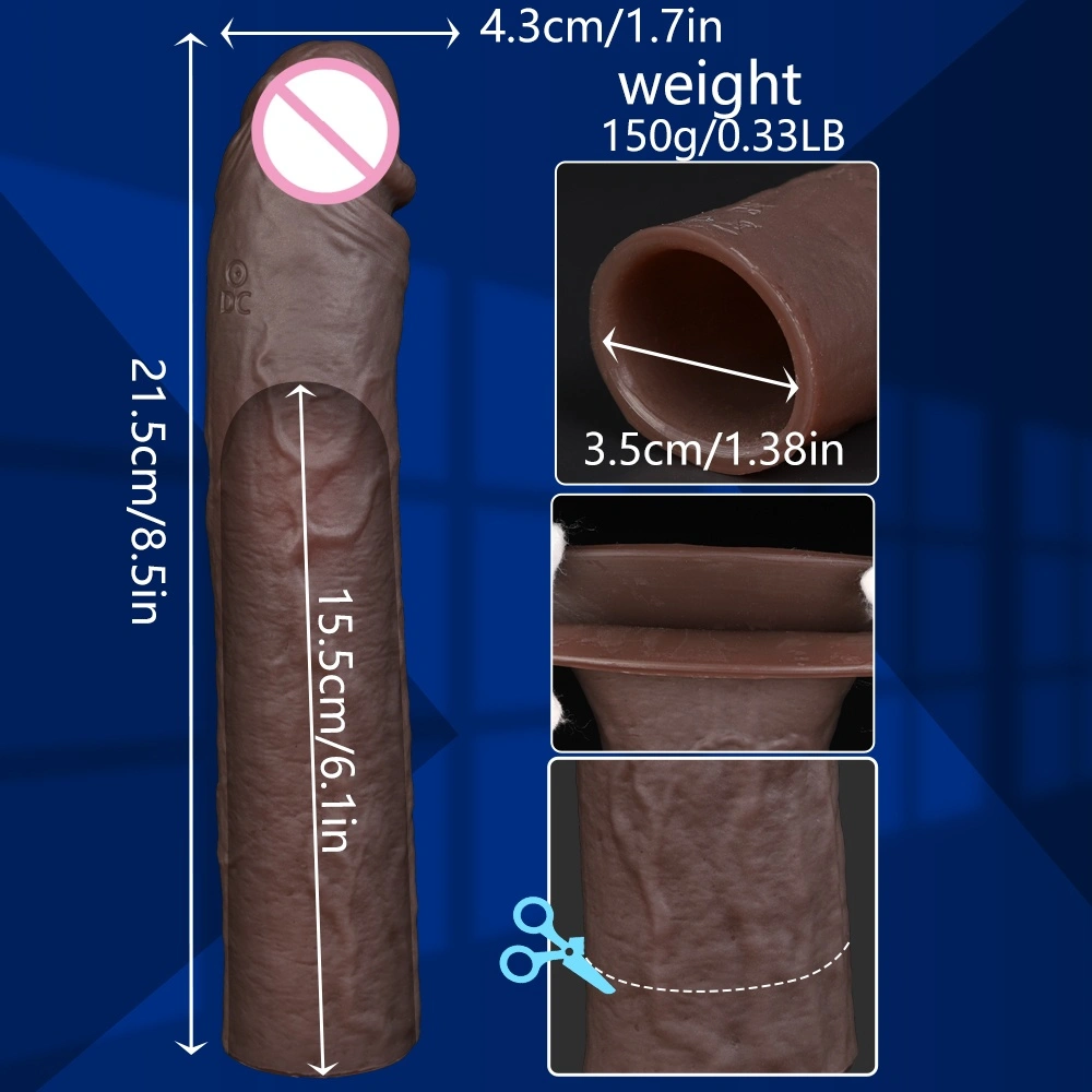 Silicone vertragende wolfs tand penis cover & realistische condoom volwassen condoom sexspeelgoed erotische producten-LM-CT613-2