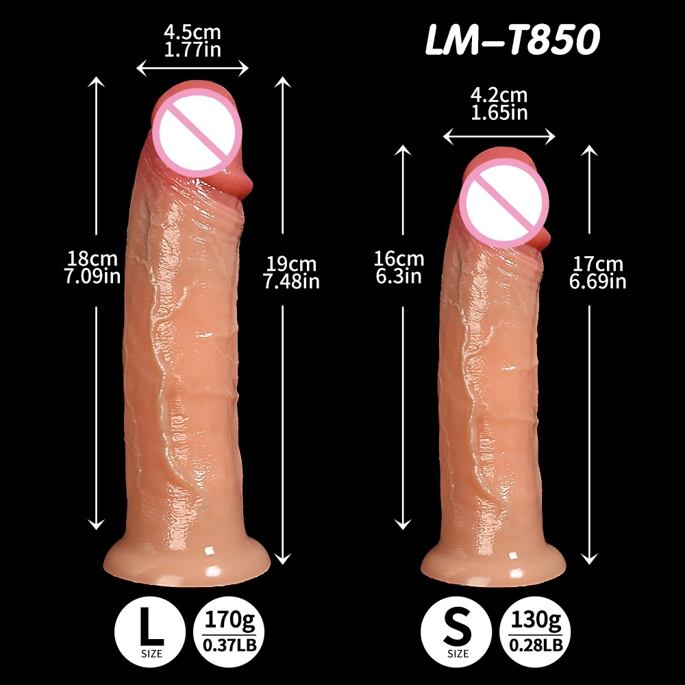 Suosittu todellisen ihosta tuntuva suuri esipenis, naisille tarkoitettu realistinen tekoälypenis, voimakkaan imunopeuden kanssa, sopii naisille - LM-CT850