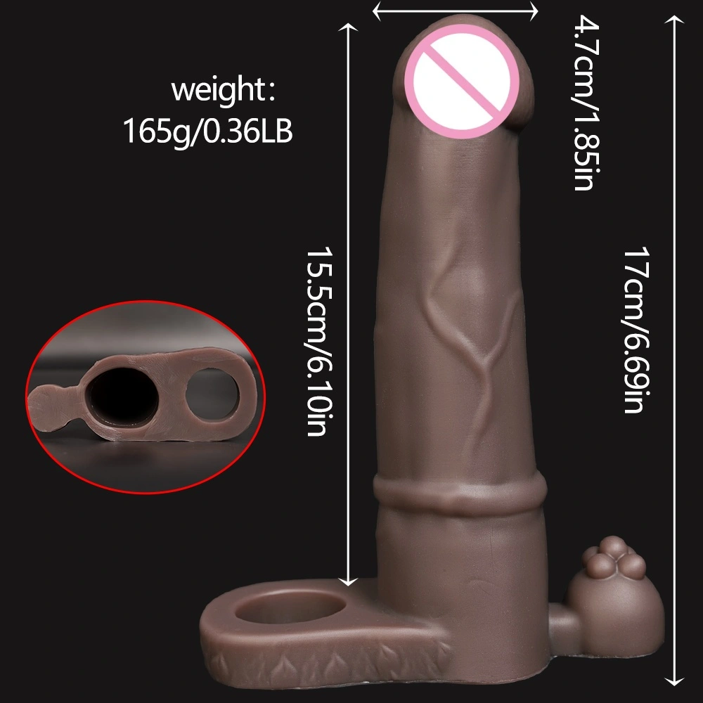 Long Pai herbruikbare mannelijke zachte siliconen nepenis vloeibare siliconen verlengingshoes premium condoom LM-D824