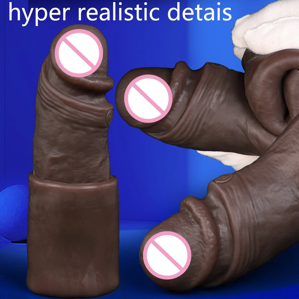Silicone vertragende wolfs tand penis cover & realistische condoom volwassen condoom sexspeelgoed erotische producten-LM-CT613-2