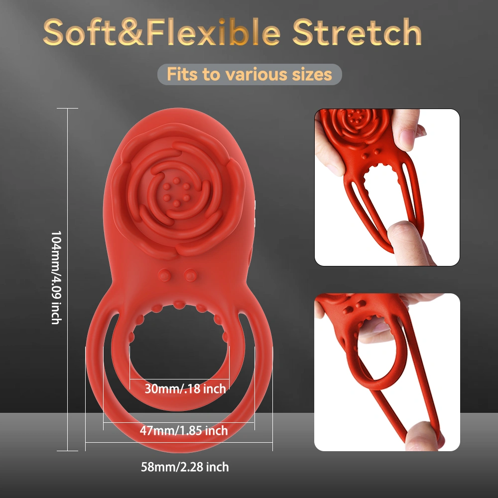 RED ROSE Mannen Siliconen Waterdichte Vibrerende Vertragende Ejakulatie Controle Adult Vibrator Sperma Ring HXR-XTD079-C-1