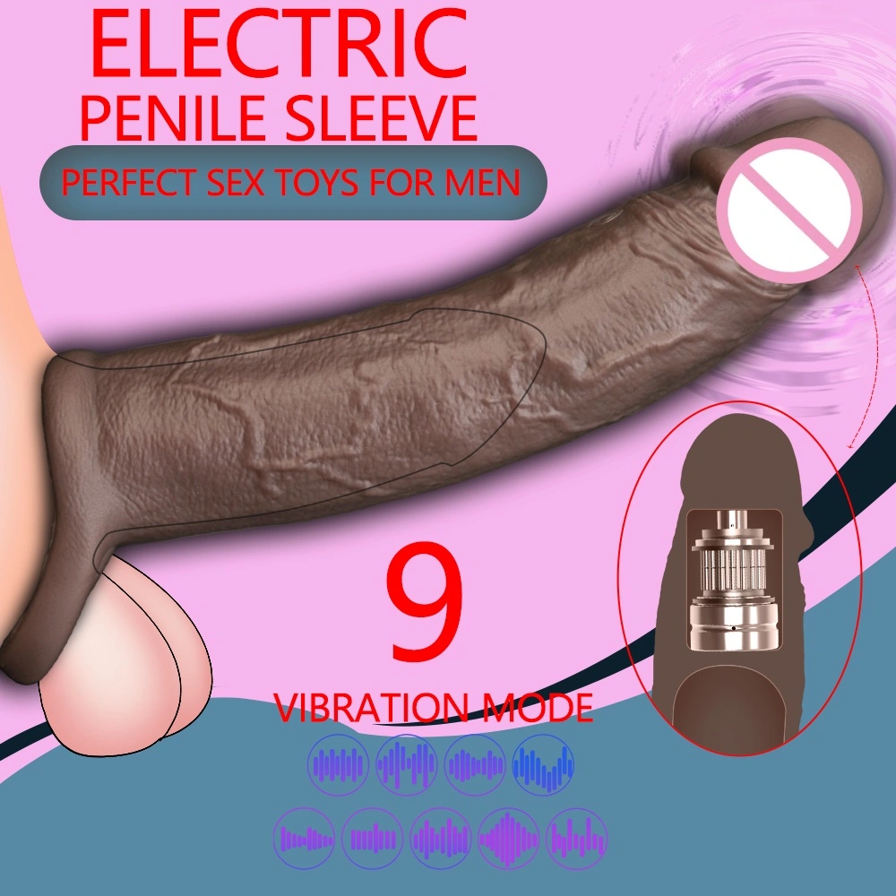 Silicone penis sleeve voor mannen, kan dikker en groter maken, te gebruiken tijdens geslachtsgemeenschap, 100% waterdicht, zacht, met holle opening, echte huidtextuur, LM-CT608-4