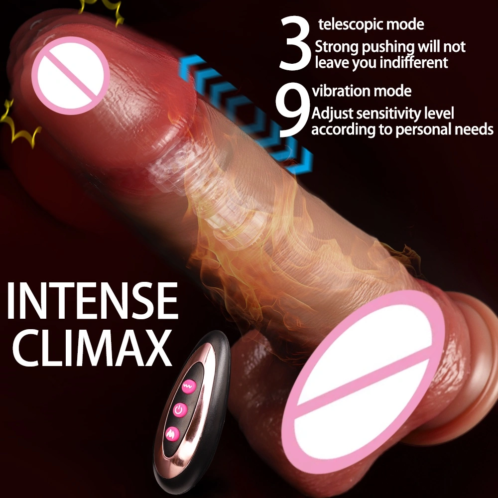 Realistische simulatiesiliconpenis dildo zacht 8 inch waterdicht heen en weer bewegend hoofd vibrator merk-LM-A318-2