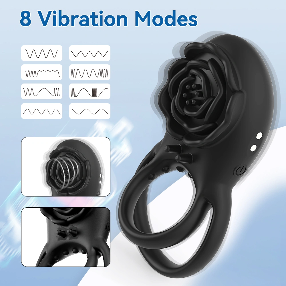 BLACK ROSE Mannen Silicone Waterdichte Vibrerende Vertragende Ejakulatie Controle Adult Vibrator Sperma Ring HXR-XTD079-C-2
