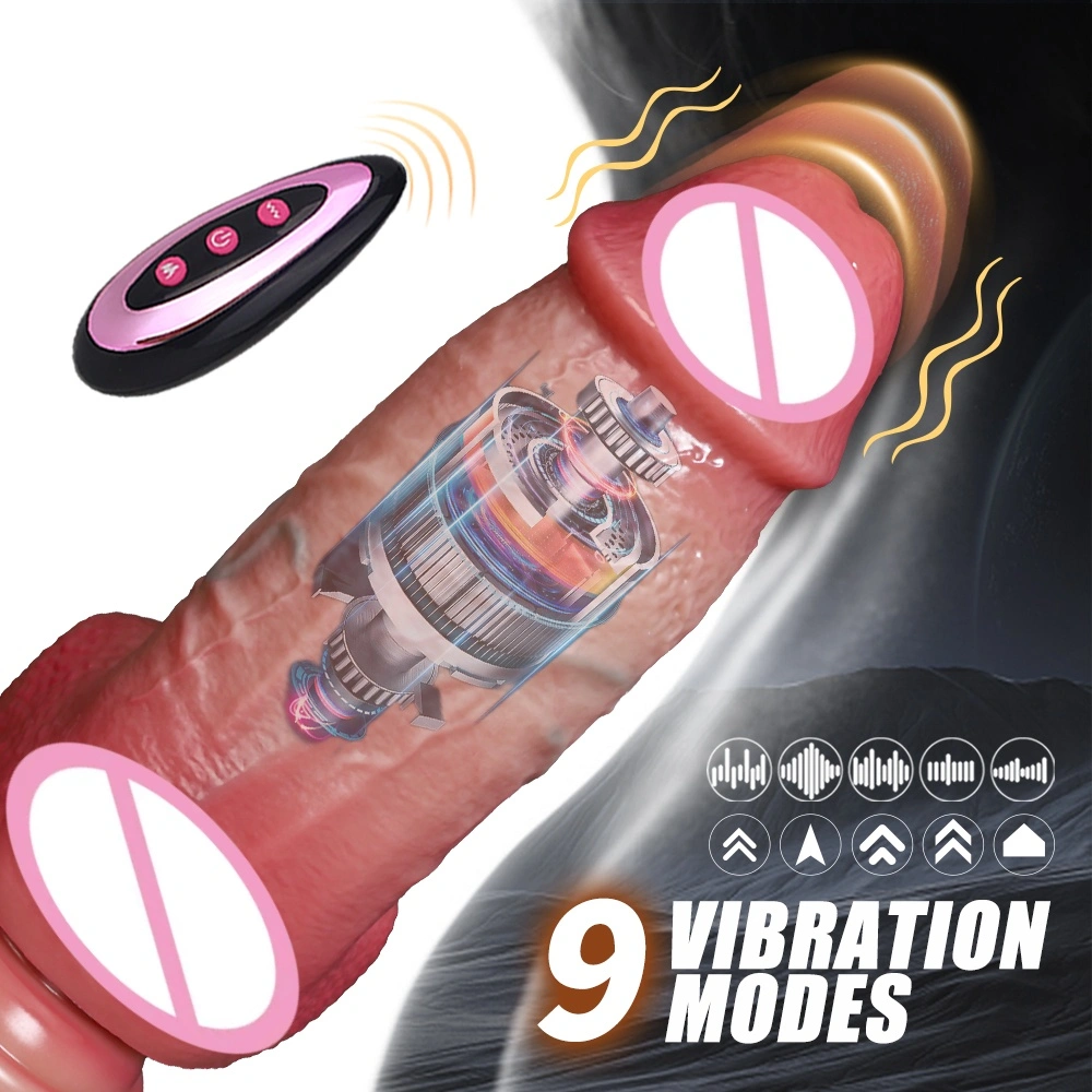 Vibraattori latauskäyttöinen peniksen tekoinen venyttävä lämmittävä etäohjattava vibraattori naisille silikoni-dildo - LM-A333-1