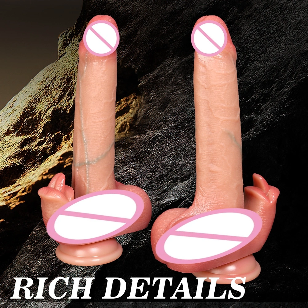 Bestseller vloeibare siliconen grote dildo telescopische verwarmde kunstmatige penis vrouwen sexspeelgoed LM-A313-3