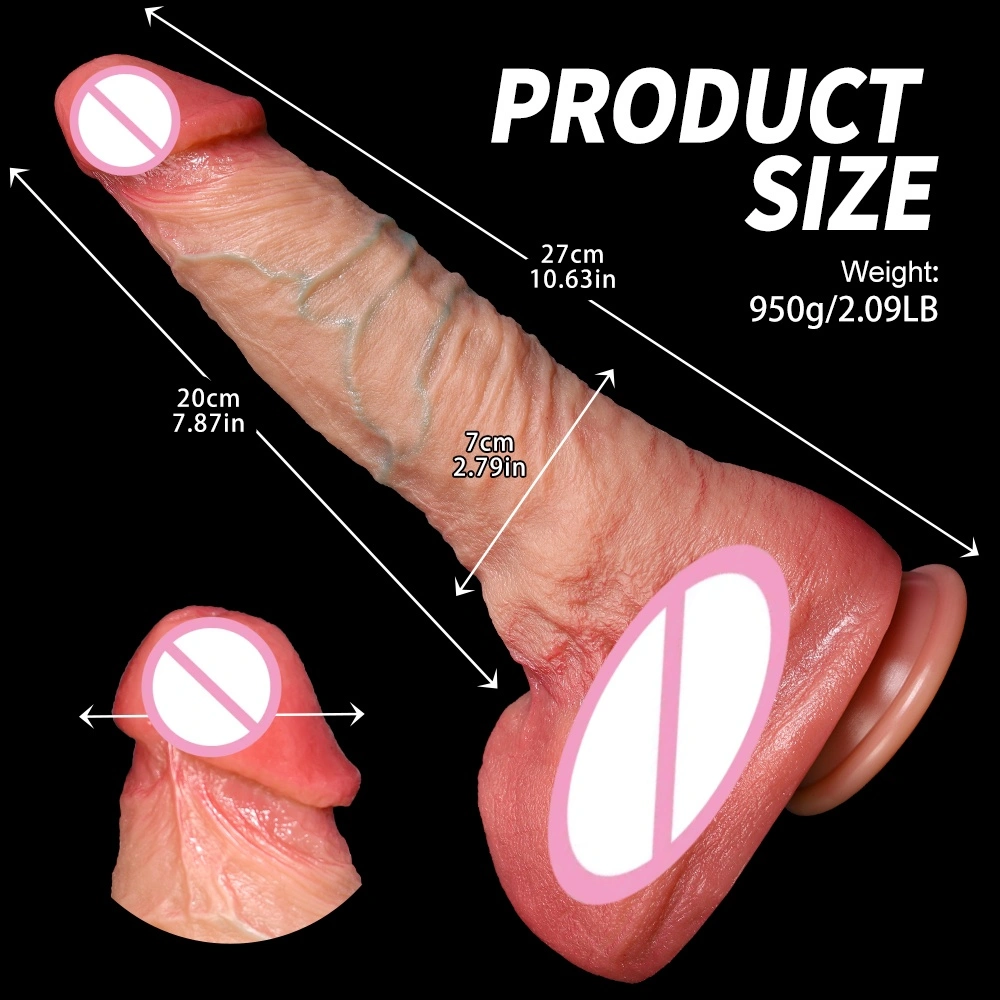Manueel zelfbevredigingsstok met kunstmatige penis, gebogen dildo, vrouwelijk zwaar type, koppeladult speelgoed-LM-B320-1