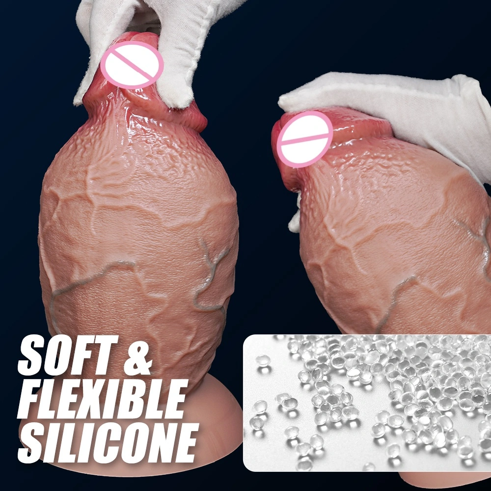 Handmatig realistische multi-dimensionele dildo exotische zwarte penis G-spot volwassen speelgoed-LM-B502-1-S