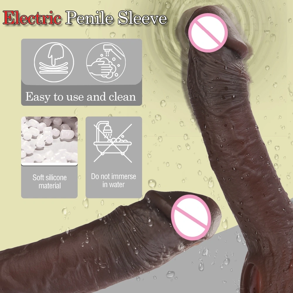 Mannelijke silica gel penis cover verlengd en versterkt hol zacht vlees realistische condoom LM-CT611-2