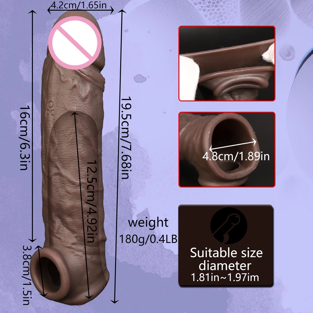 Vloeibare siliconen manlijke peniscondoom condoom penis vertraagde ejaculatie clitoris stimulatiepunt condoom seksueel product LM-CT607-4