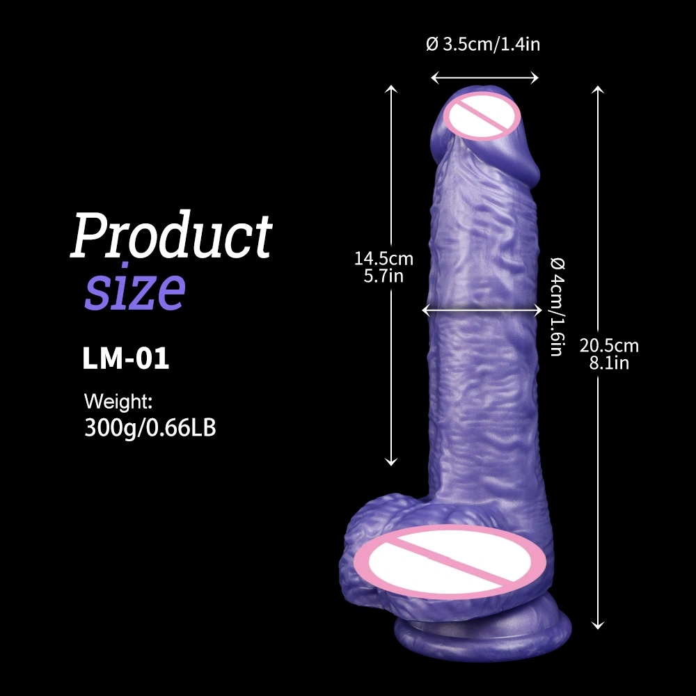 Erityishintaisten dildojen joukko: pehmeä dildo, nesteguminaan käsikäyttöinen masturbointilaite, naisten aikuisten seksi-ilohuoneen tuotteet, rektidildo-LM-B01-3