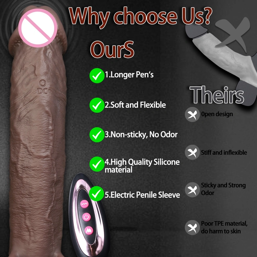 Geselecteerde mannen sexspeelgoed Herbruikbare siliconen condoom Mannen zwarte zachte peniscover LM-CT610-3