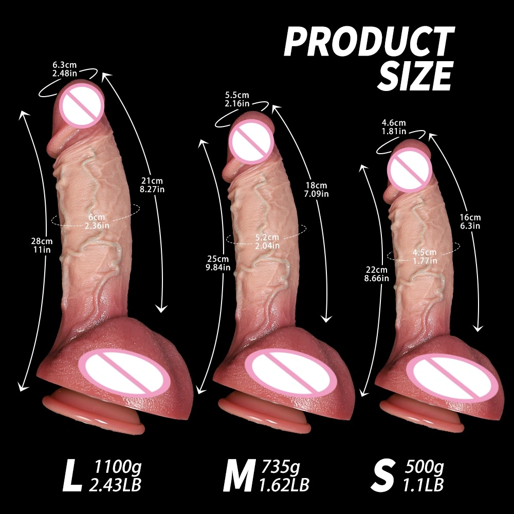 Käsityönä toteutettu todellinen monikokoinen imitaatio penisista, ulkomailla tyylitelty musta penis G-pisteen aikuislelu-LM-B501-2-M
