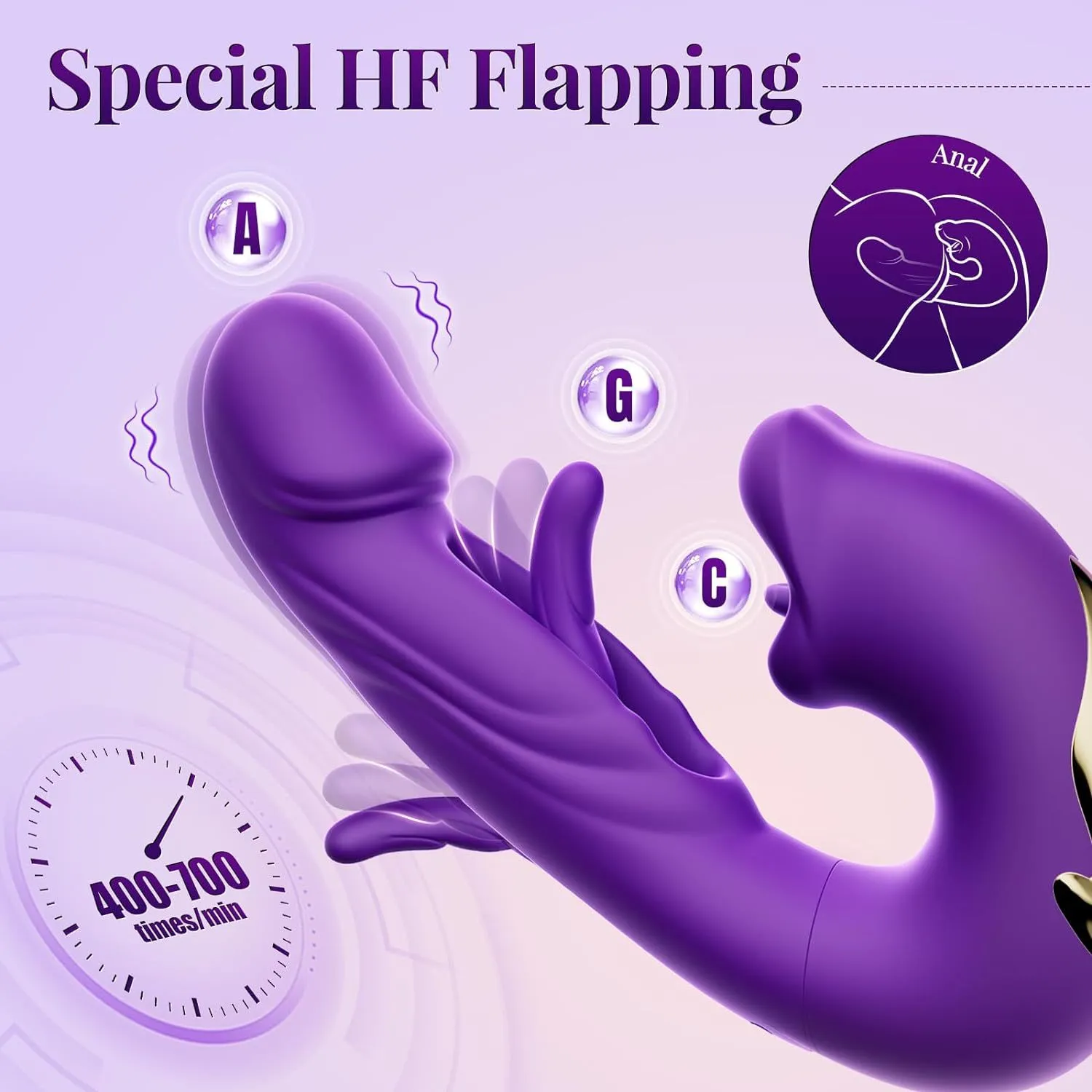 Excite 7 Lick Flapping 7 Vibrating Impact Massager G-pisteen Stimulaatio Vesitiivis Adult Female Sex Toy 7 Vaihtoehtoista Nopeutta GM-494