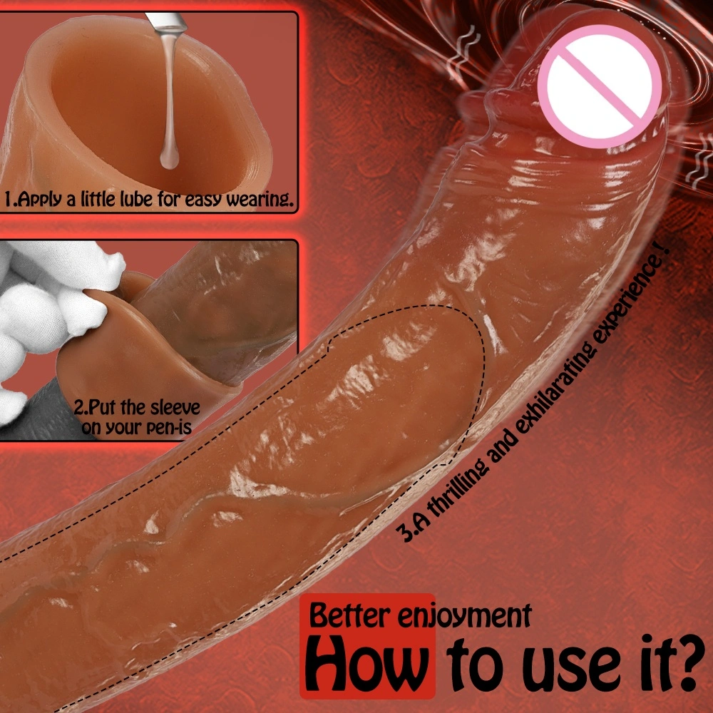 Silicone herbruikbare penishoes verlenger condoom seks speelgoed heren penishoes LM-CT613-1
